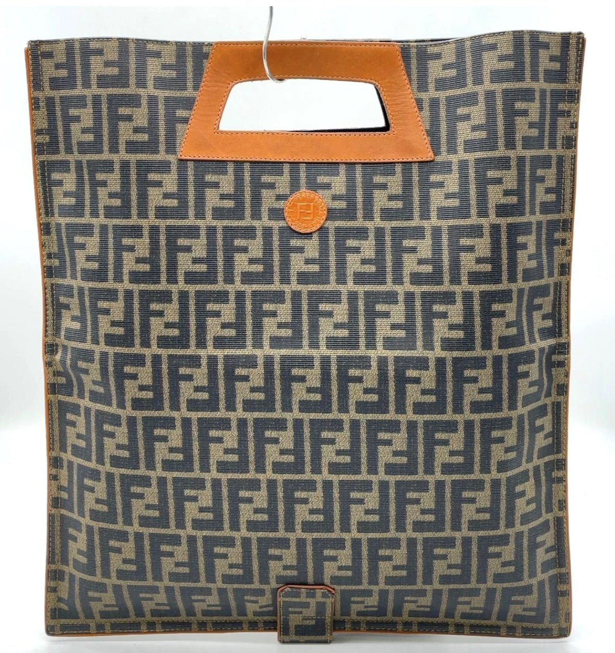 Fendi Zucca Print Fold - over Tote Clutch - LuxeLadyConnoisseur