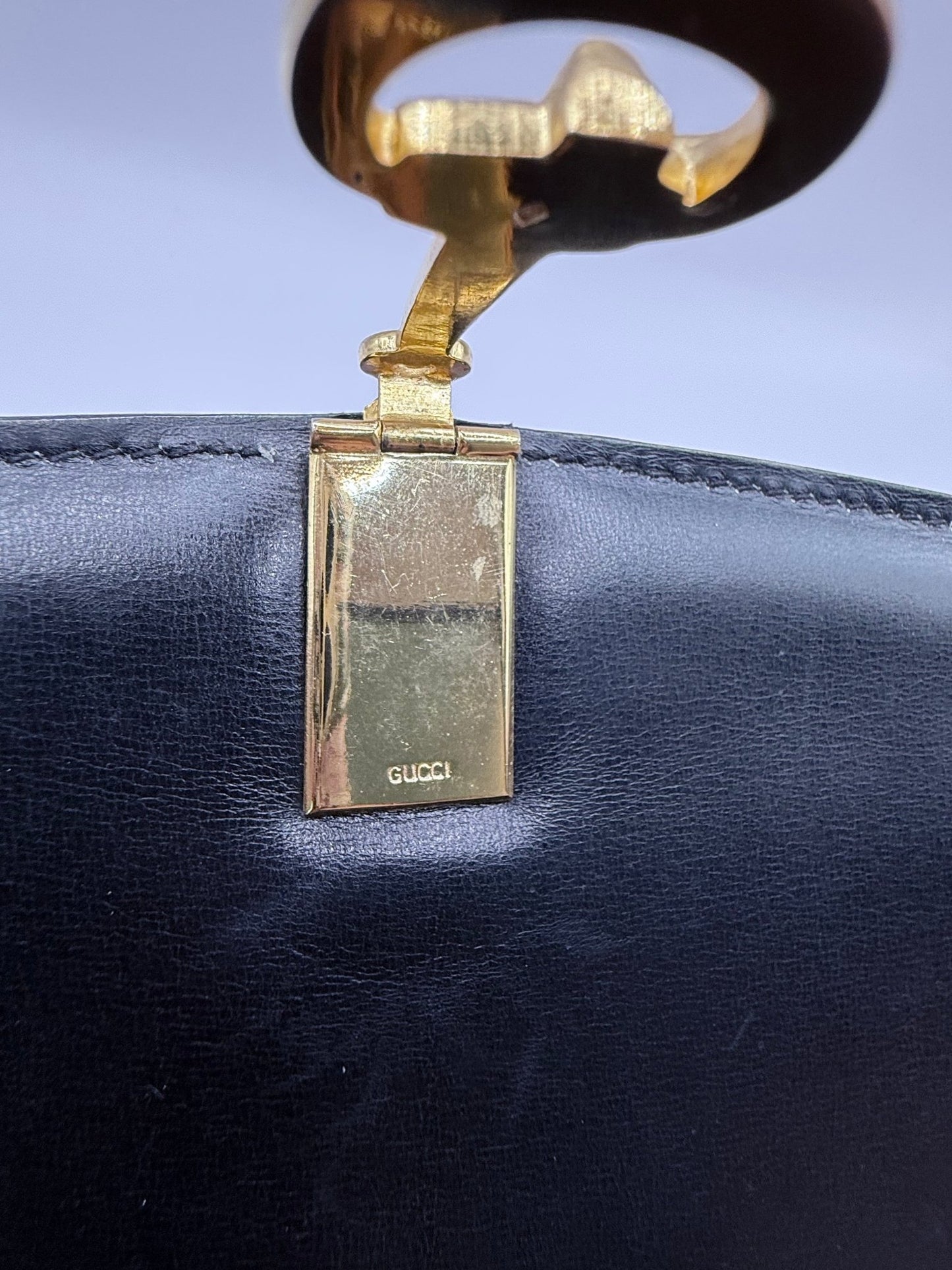 Gucci Leather Half Moon Clutch - LuxeLadyConnoisseur