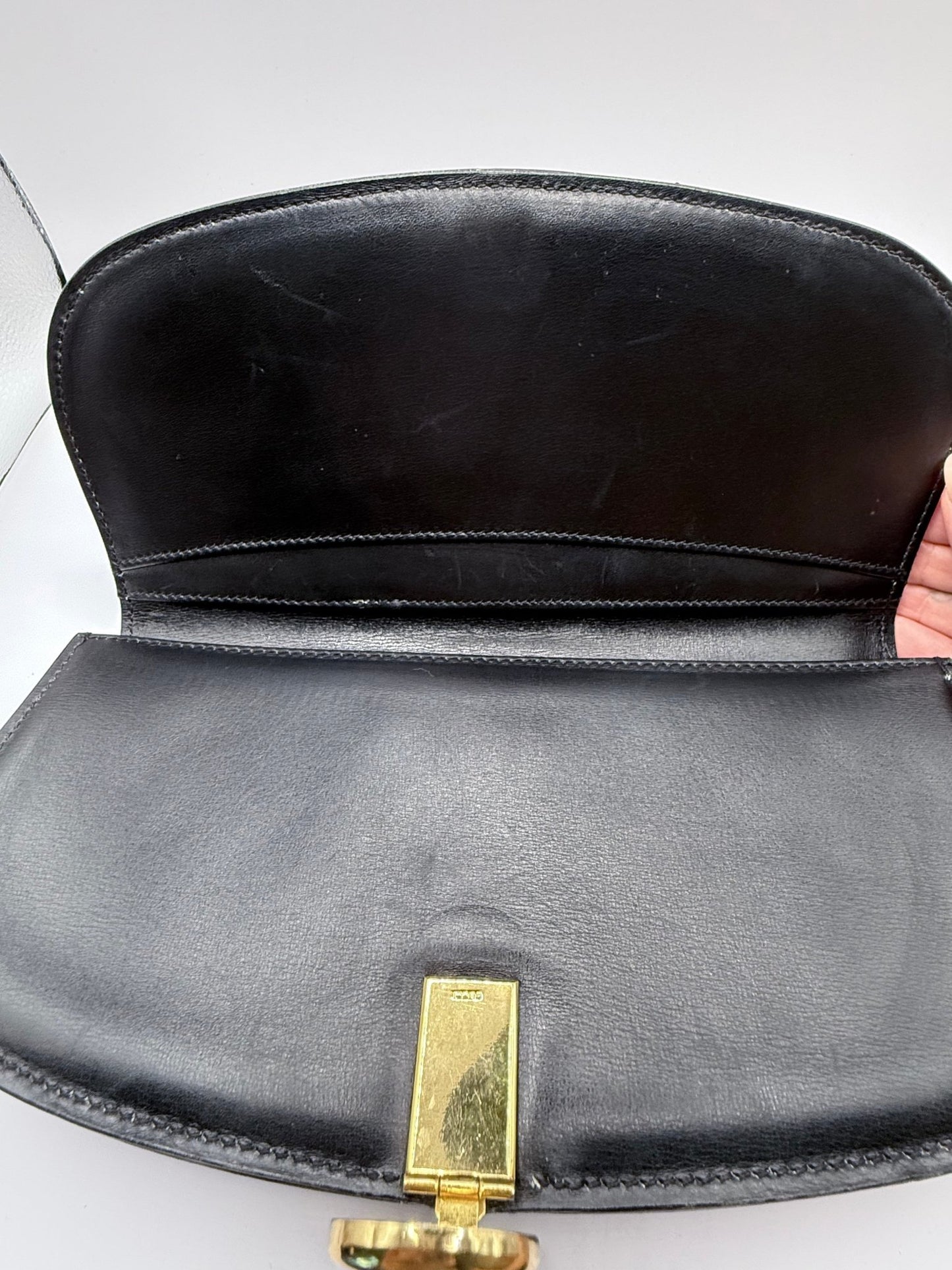 Gucci Leather Half Moon Clutch - LuxeLadyConnoisseur