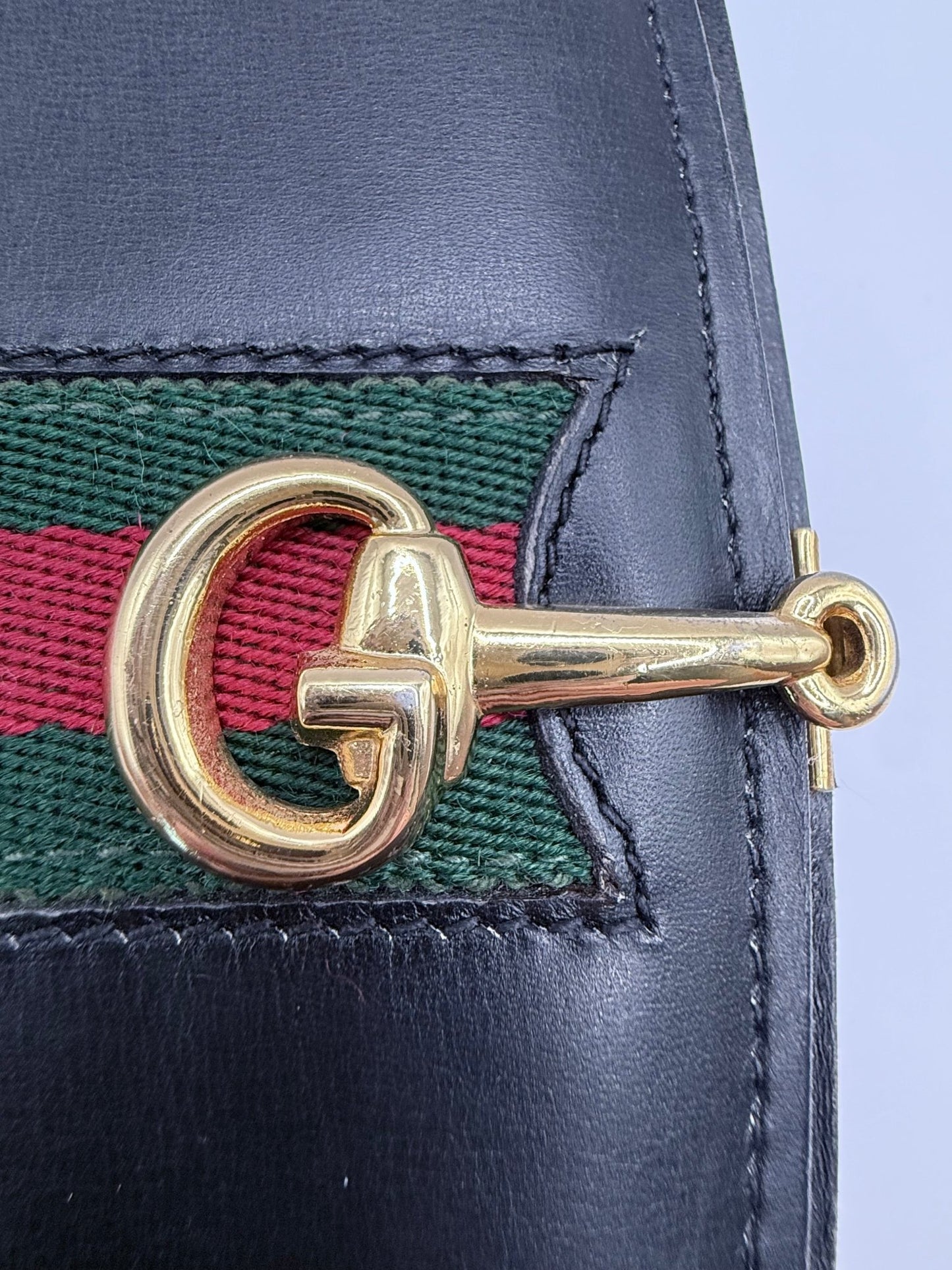 Gucci Leather Half Moon Clutch - LuxeLadyConnoisseur