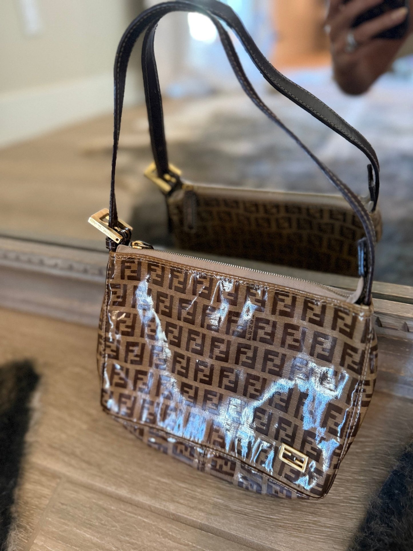 Fendi Pouch PVC Zucca Print - LuxeLadyConnoisseur