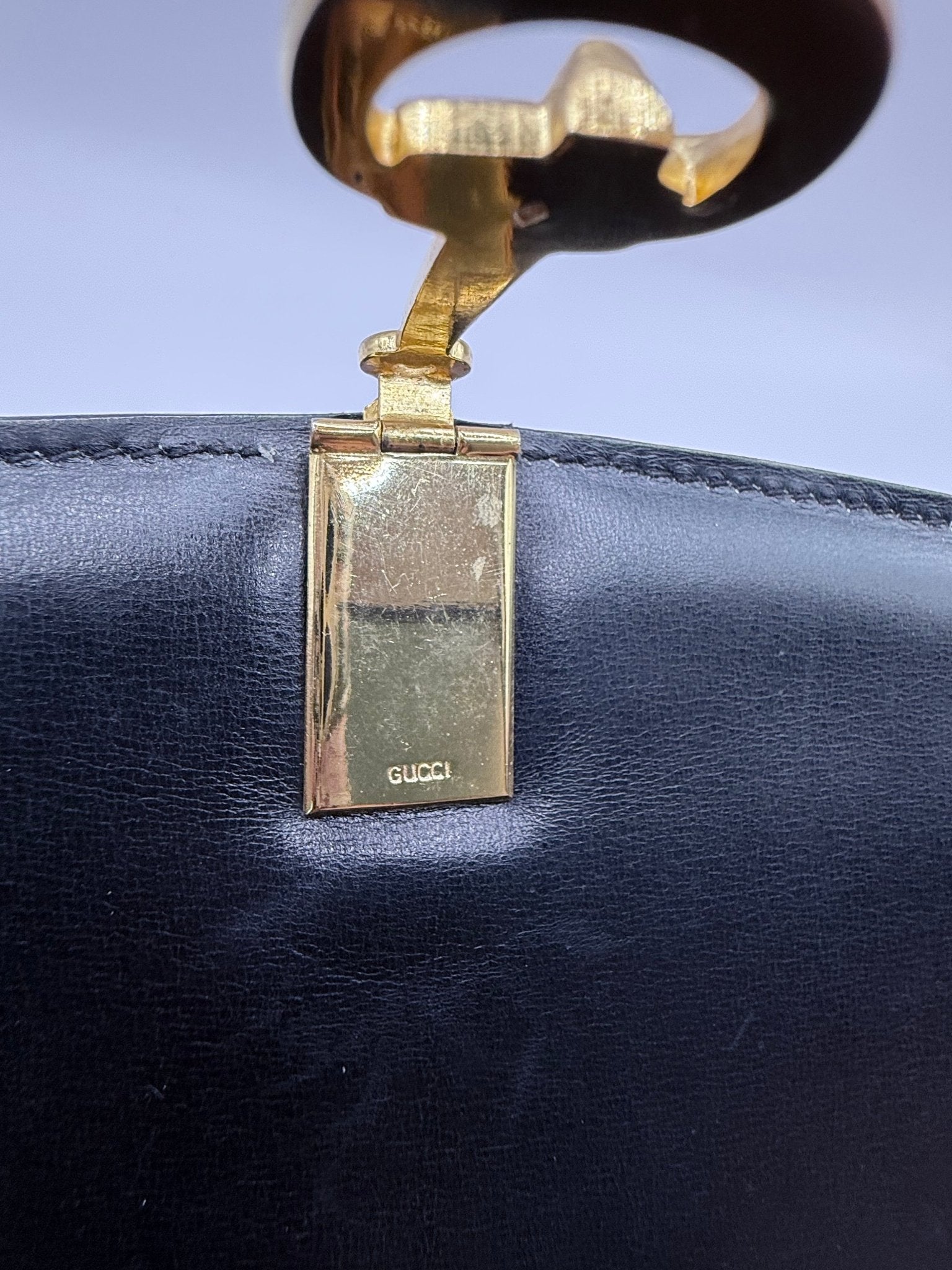Gucci Leather Half Moon Clutch - LuxeLadyConnoisseur