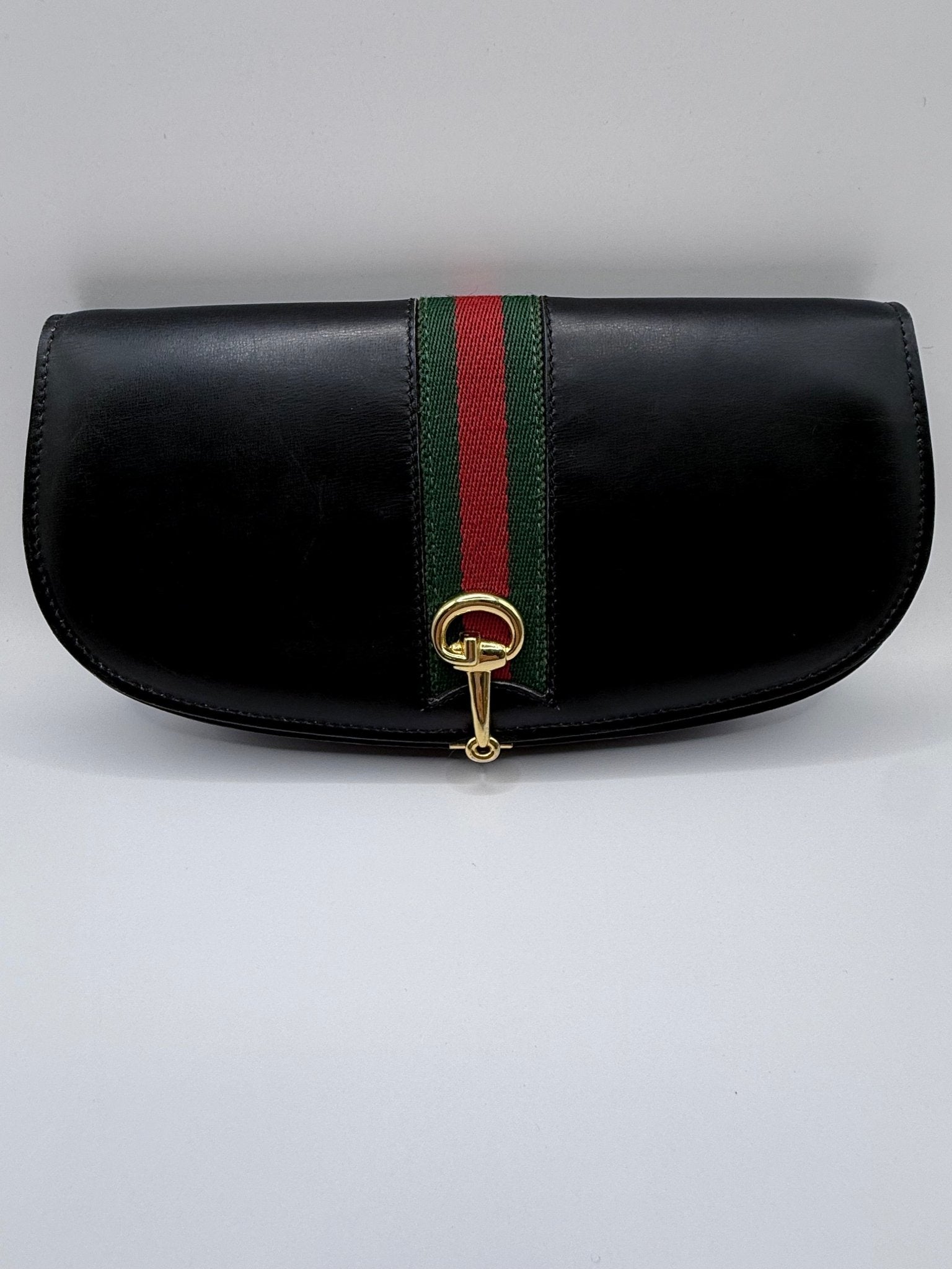 Gucci Leather Half Moon Clutch - LuxeLadyConnoisseur