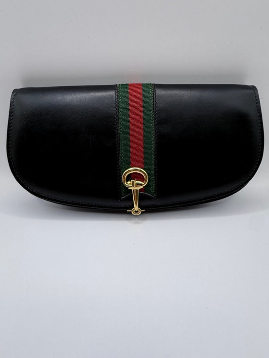Gucci Leather Half Moon Clutch - LuxeLadyConnoisseur