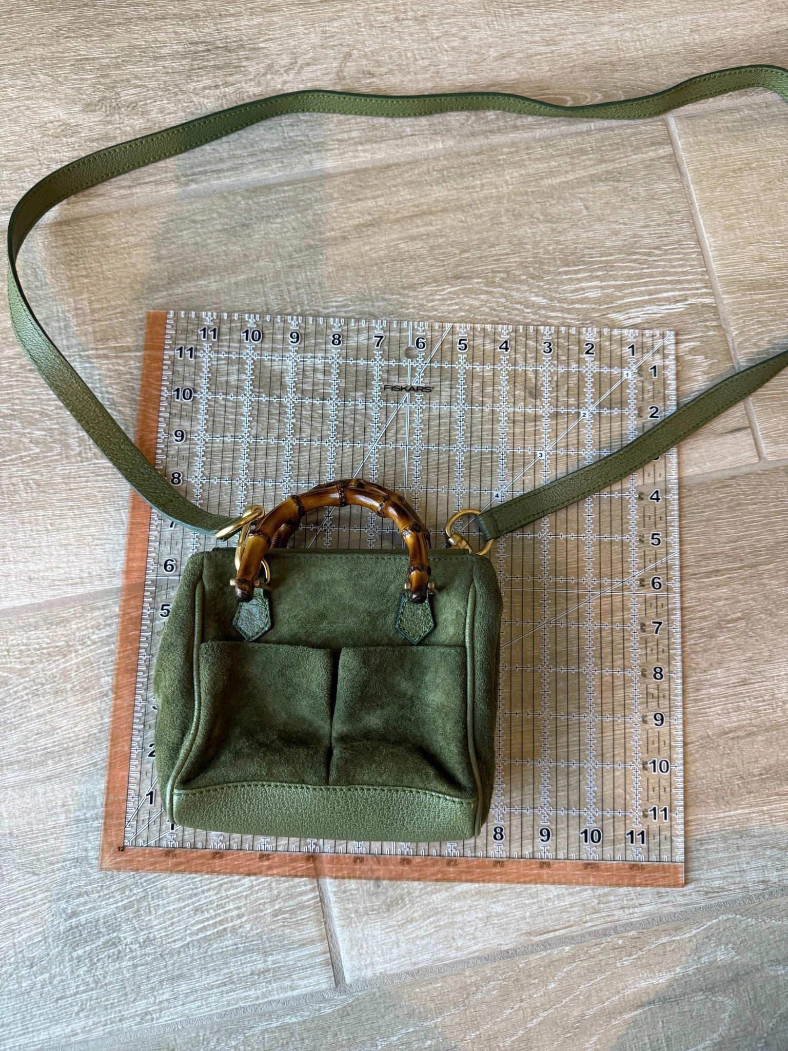 Vintage Gucci Bamboo Suede Diana Crossbody - LuxeLadyConnoisseur